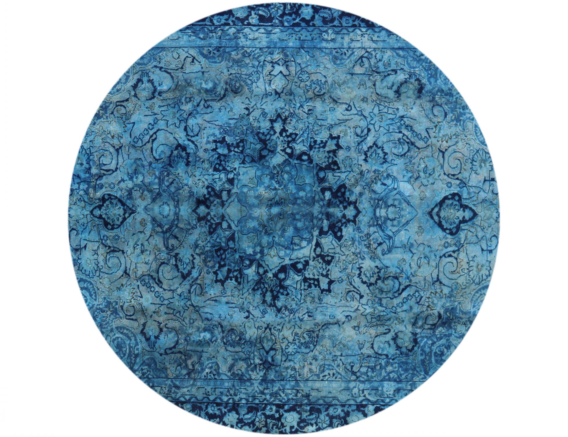 Vintage Tapis rond  bleu <br/>263 x 263 cm