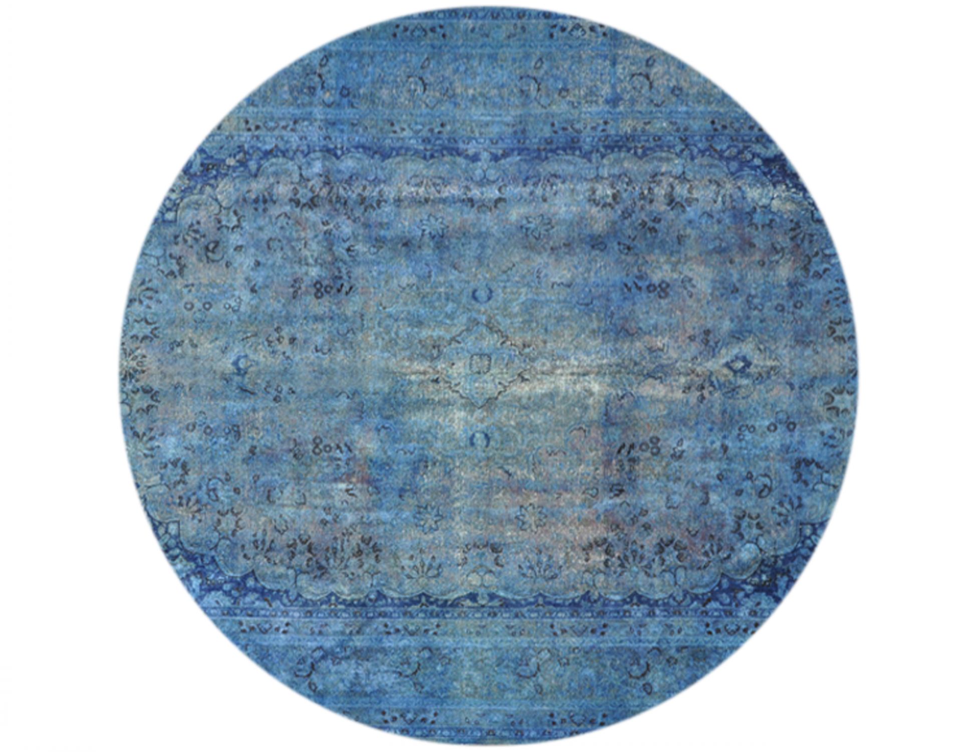 Rund Vintage Teppich rund  blau <br/>290 x 290 cm