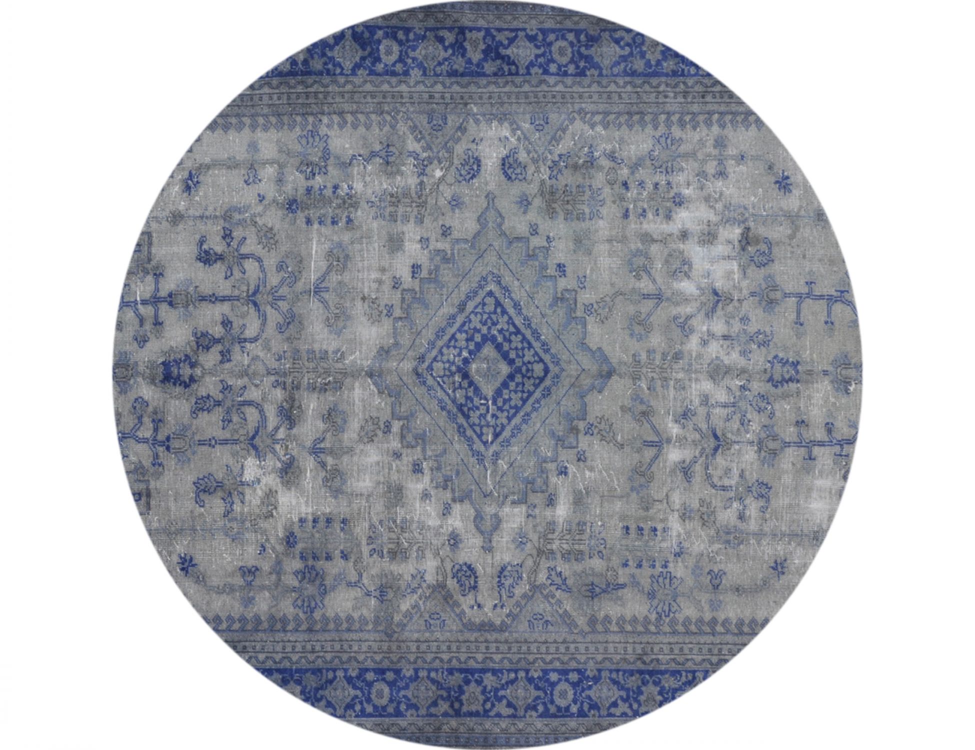 Rund Vintage Teppich rund  blau <br/>244 x 244 cm