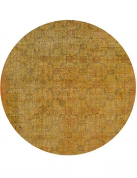 Rund Vintage Teppich rund  gelb <br/>215 x 215 cm