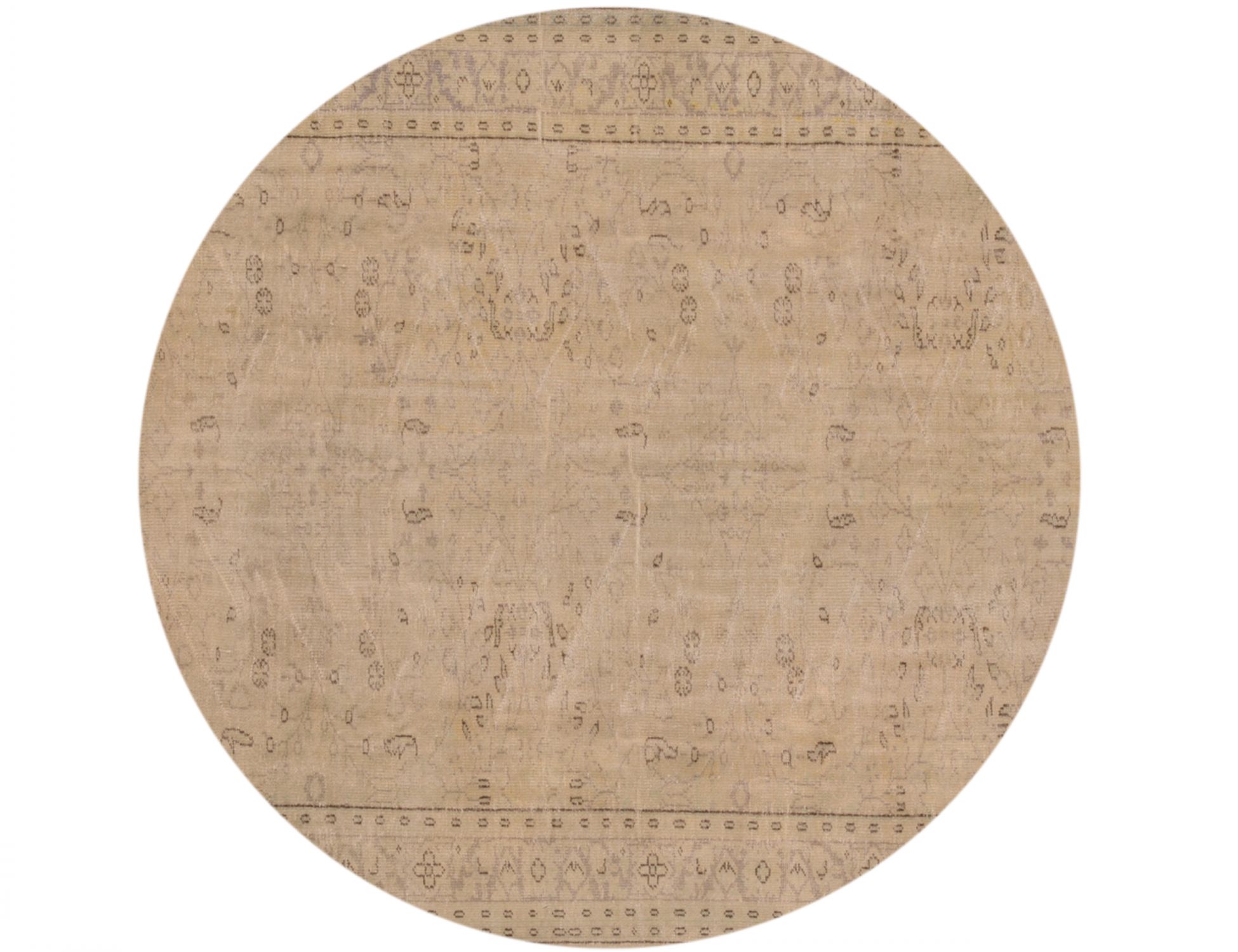 Rund Vintage Teppich rund  beige <br/>223 x 223 cm