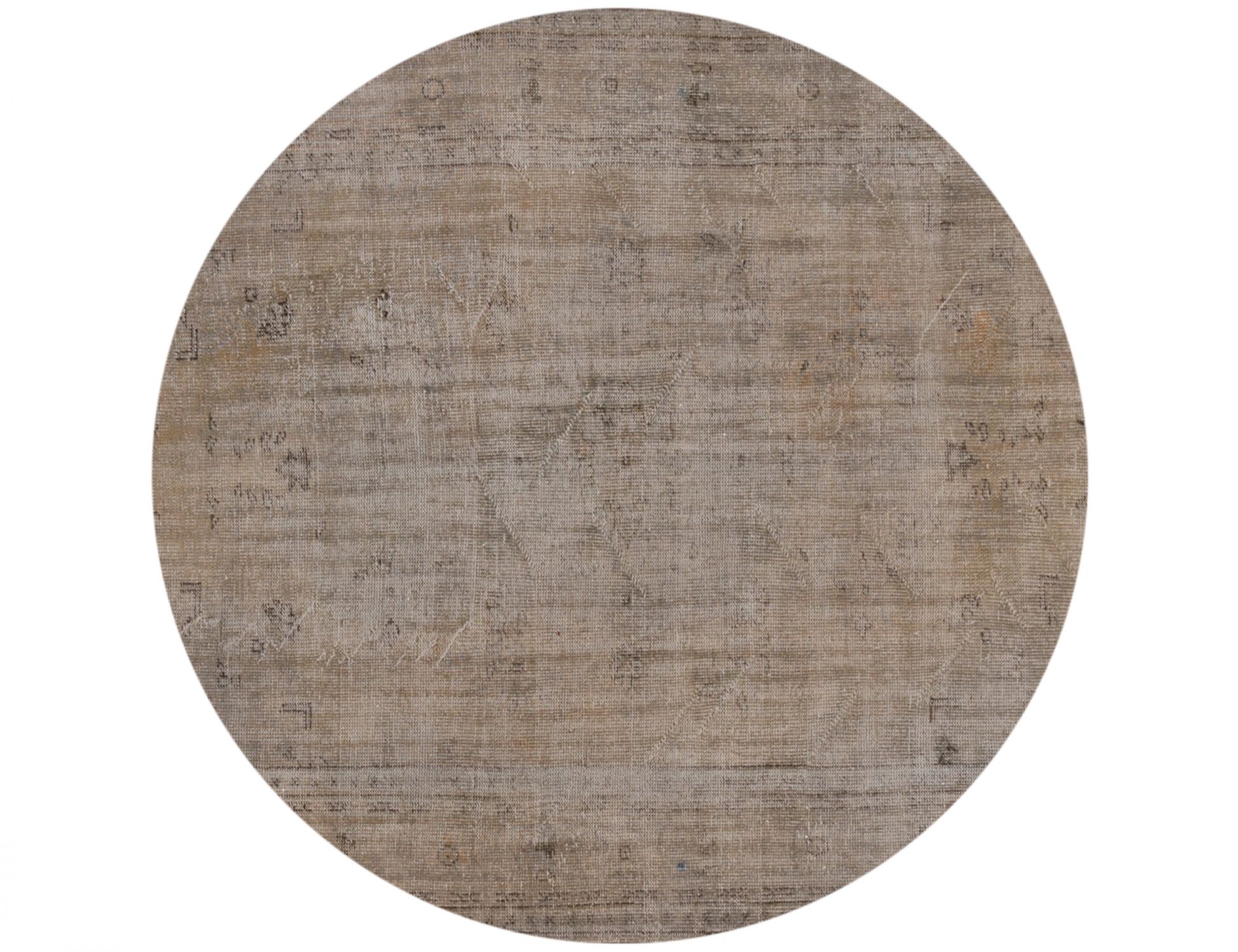Rund Vintage Teppich rund  beige <br/>218 x 218 cm