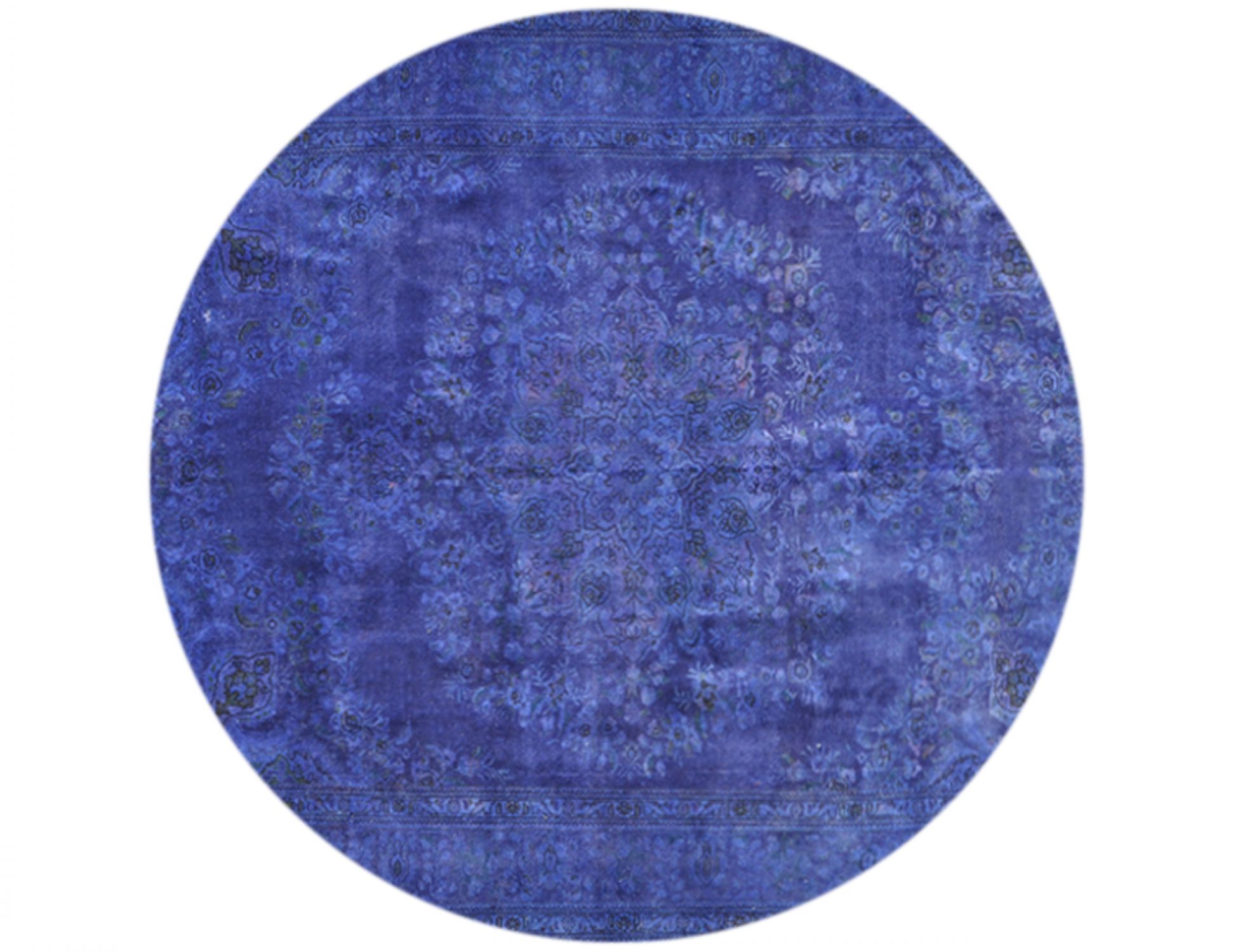 Rund Vintage Teppich rund  blau <br/>235 x 235 cm