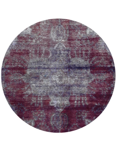 Lila Persien Vintage Teppich rund 227 x 227 cm