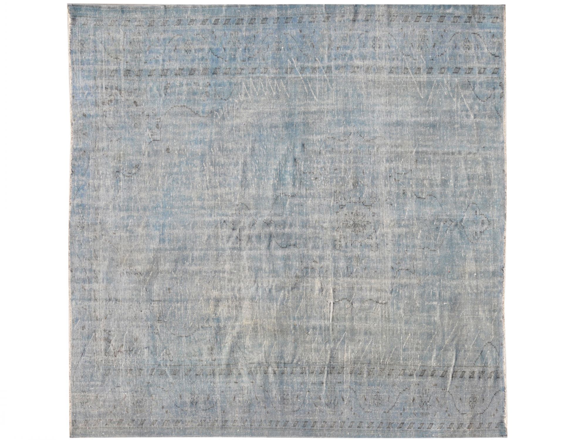 Quadrat Vintage Teppich rund  blau <br/>246 x 246 cm
