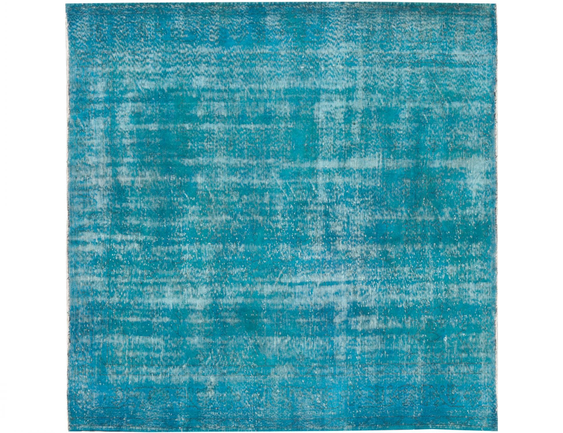 Quadrat Vintage Teppich rund  blau <br/>225 x 225 cm