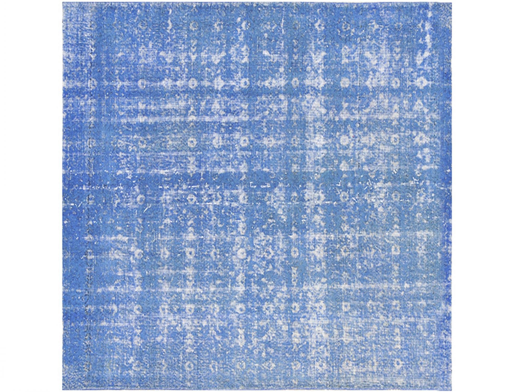 Quadrat Vintage Teppich  blau <br/>200 x 200 cm