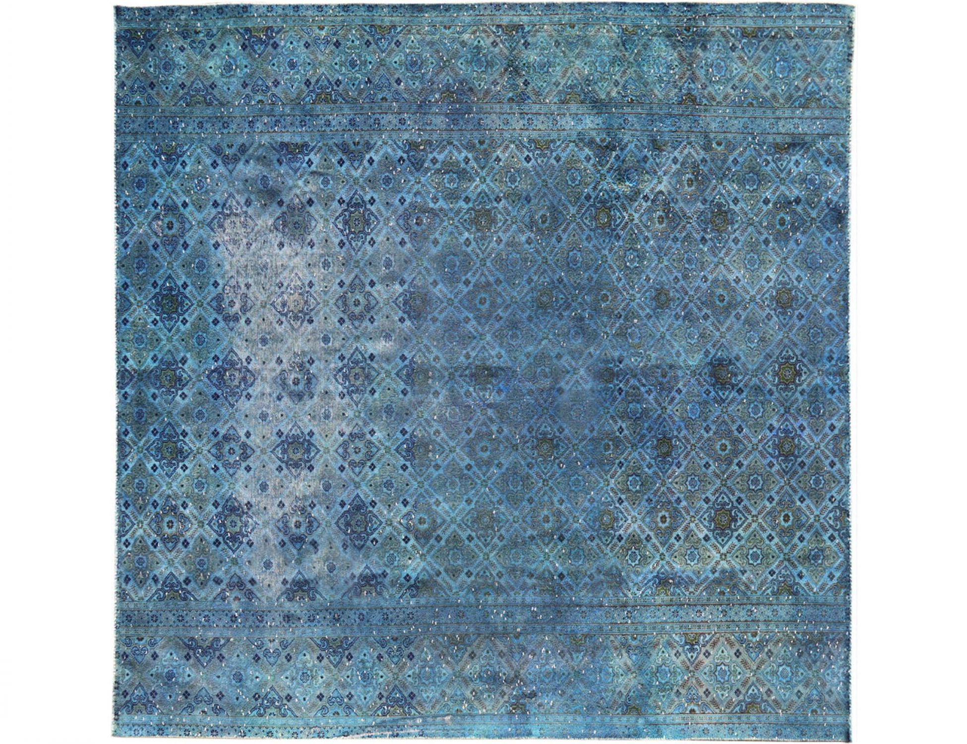 Quadrat Vintage Teppich  blau <br/>248 x 248 cm