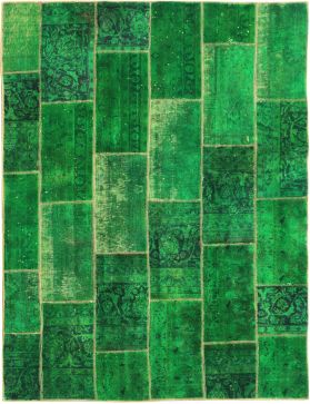 Patchwork teppe 240 x 170 grønn
