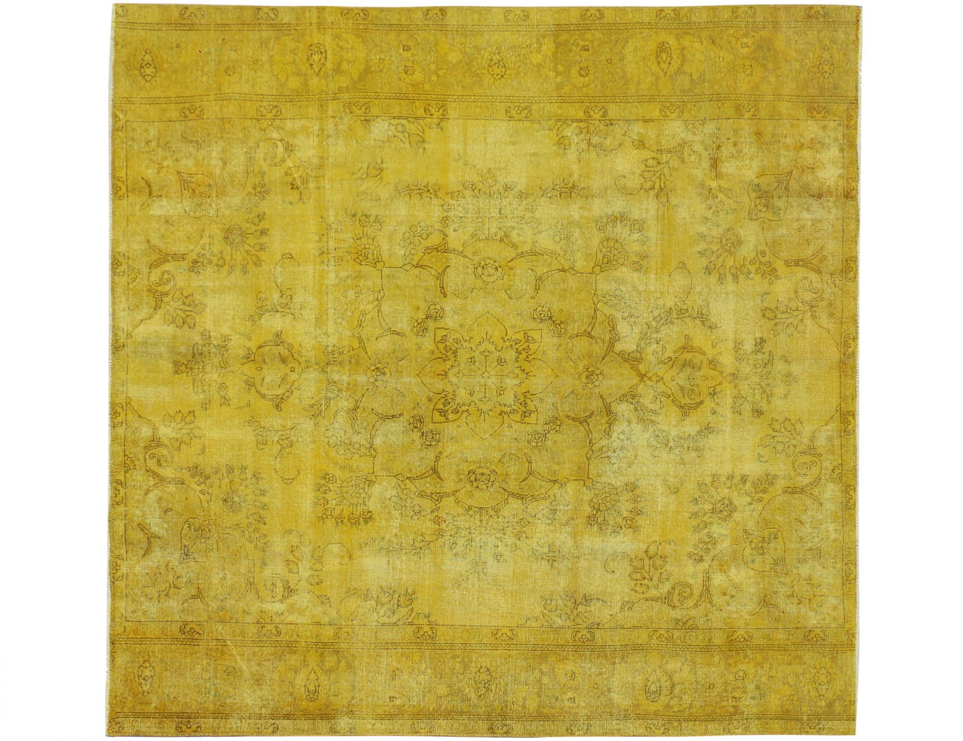 Quadrat Vintage Teppich  gelb <br/>275 x 275 cm
