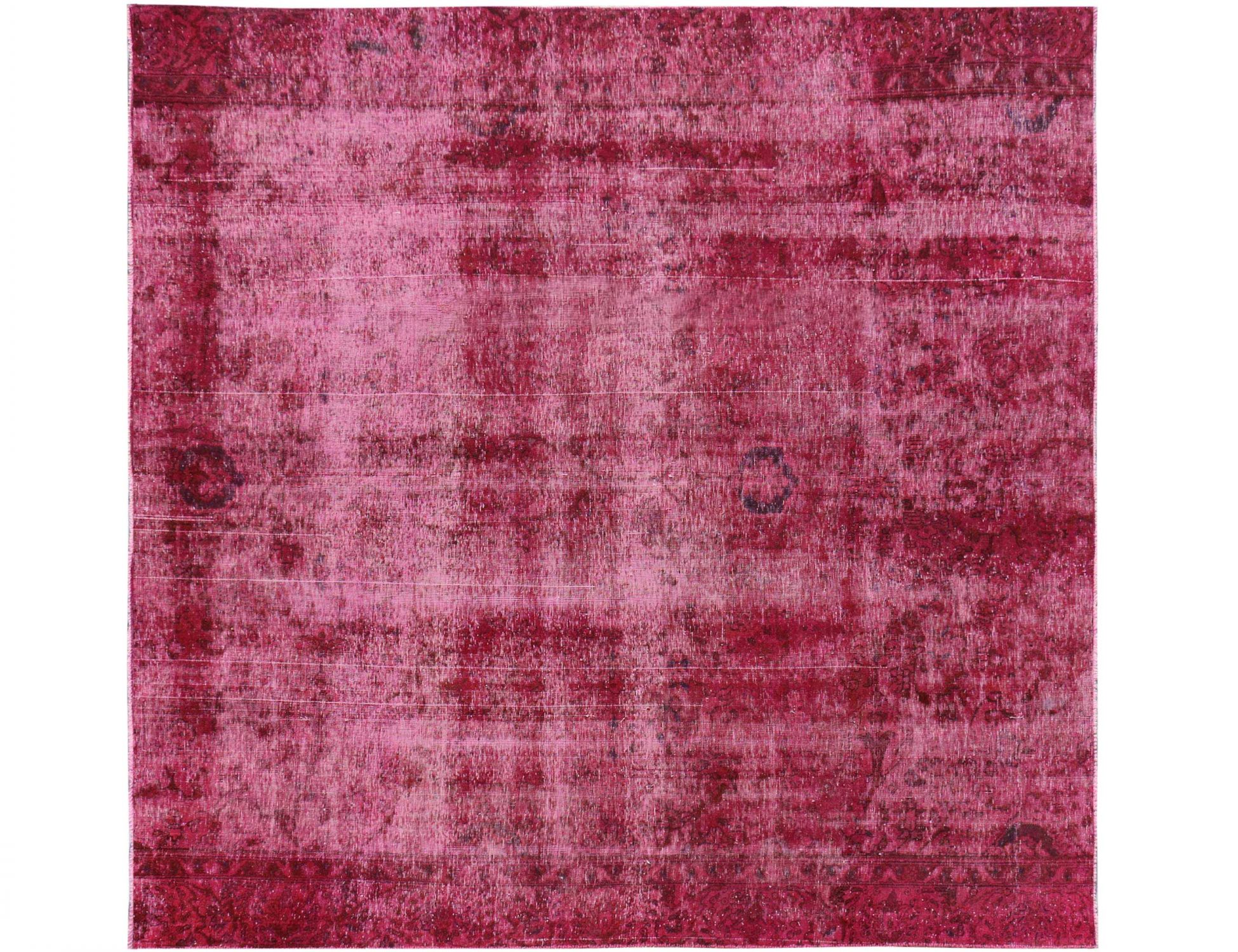 Quadrat Vintage Teppich  rot <br/>260 x 260 cm