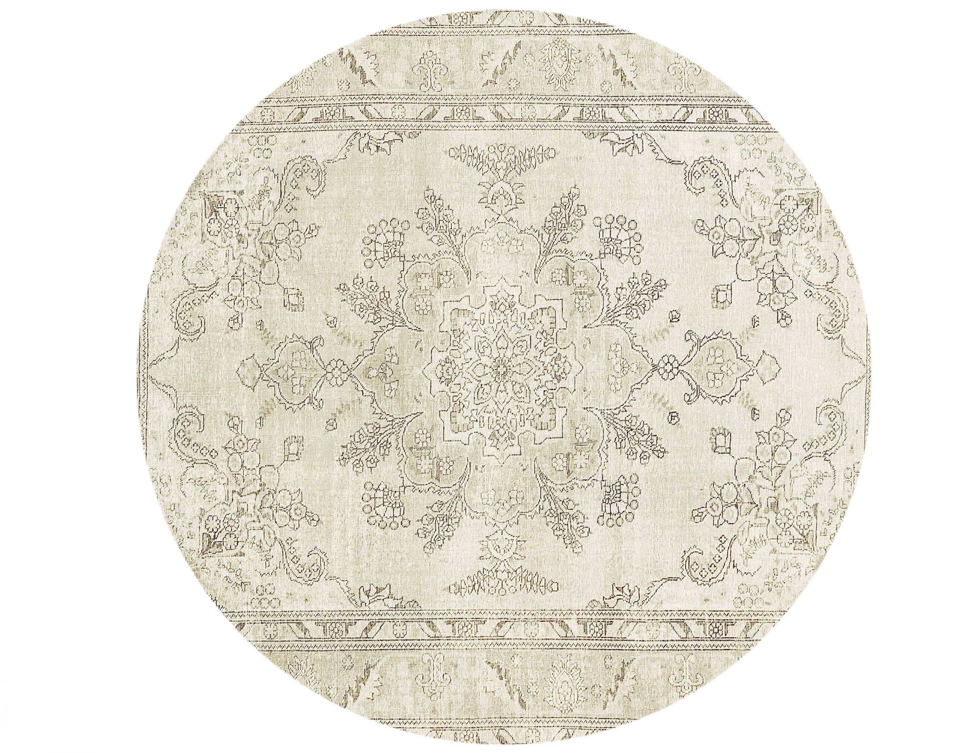 Rund Vintage Perserteppich rund  beige <br/>249 x 249 cm