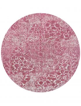Vintage Teppich rund 262 x 262 rosa