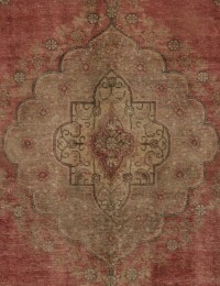 Röda Persien Stonewash  206 x 206 cm