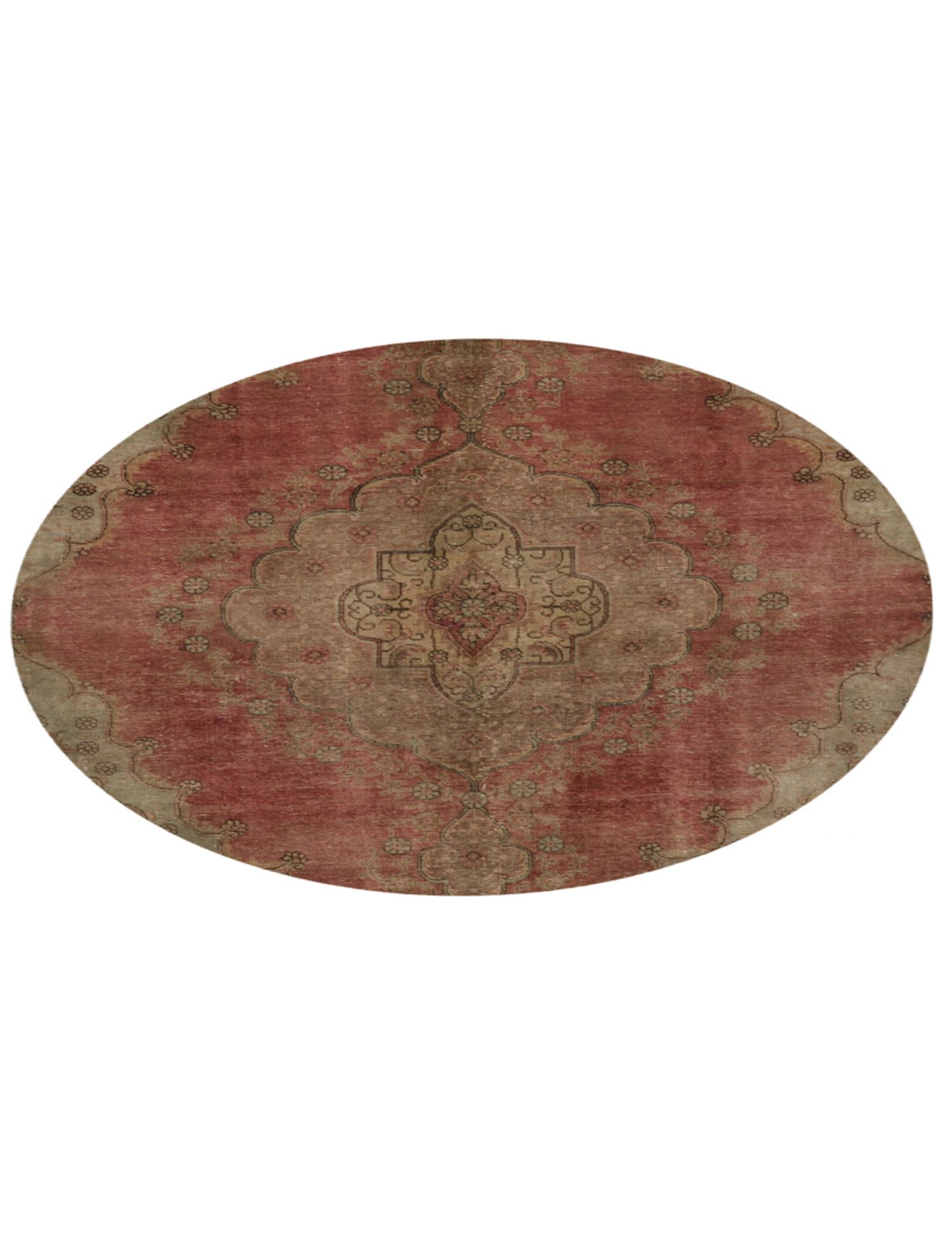 Rund Stonewash  rot <br/>206 x 206 cm