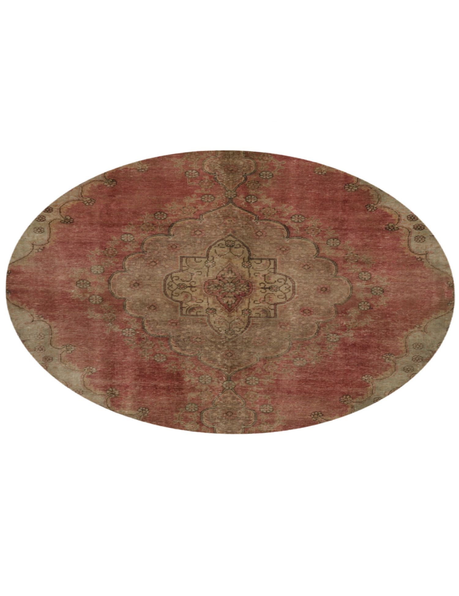 Rund Stonewash  rot <br/>206 x 206 cm