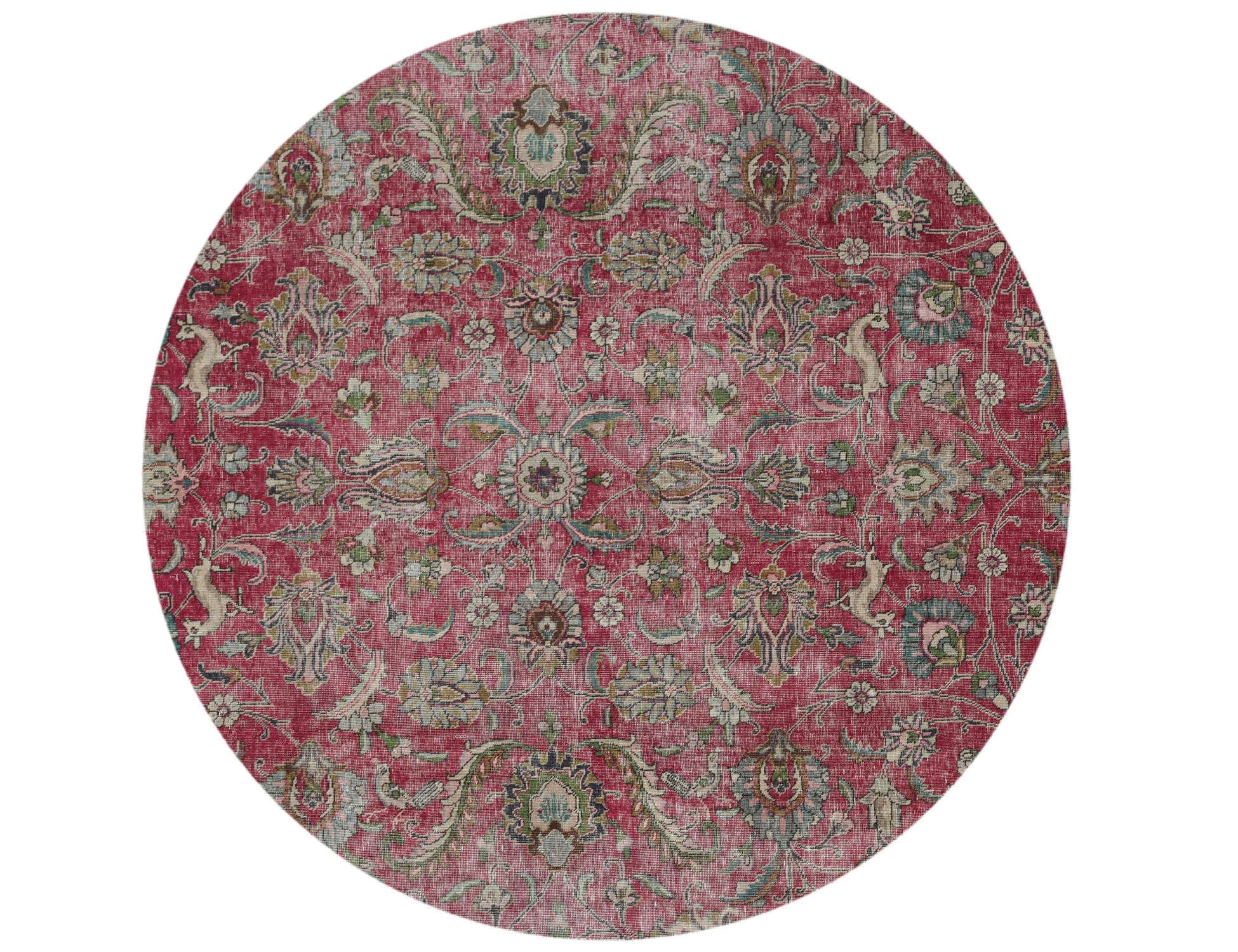 Rund Stonewash  rot <br/>206 x 206 cm
