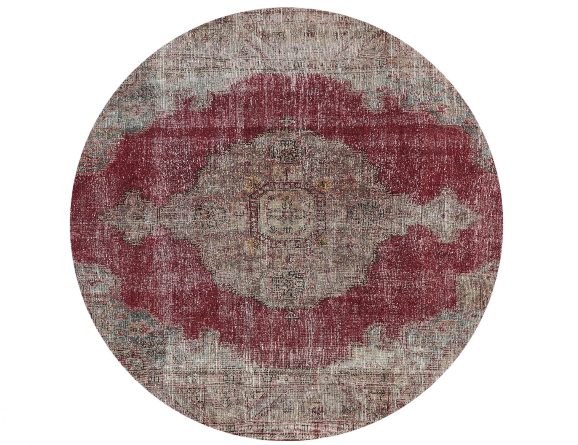Rund Stonewash  rot <br/>292 x 292 cm