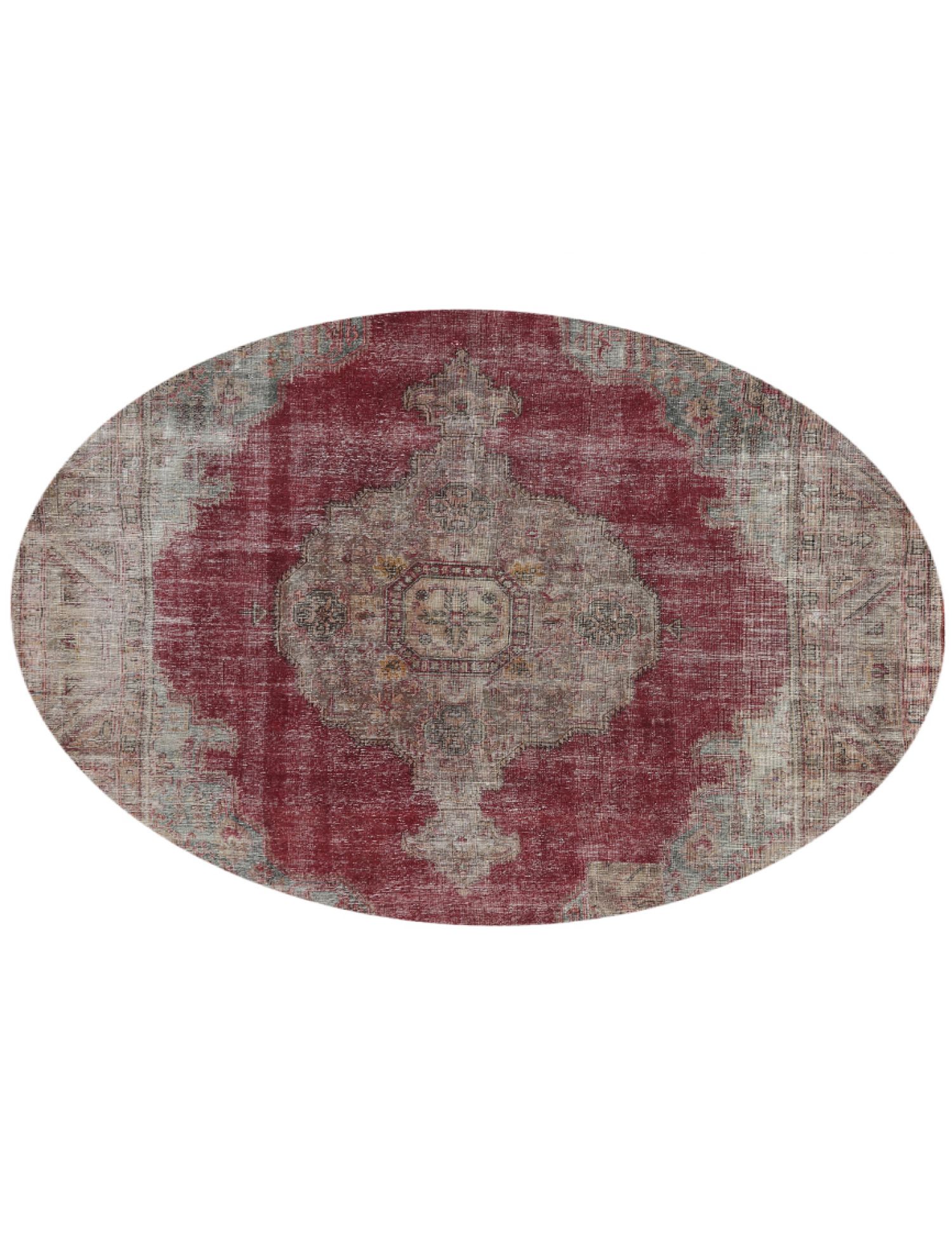 Rund Stonewash  rot <br/>292 x 292 cm