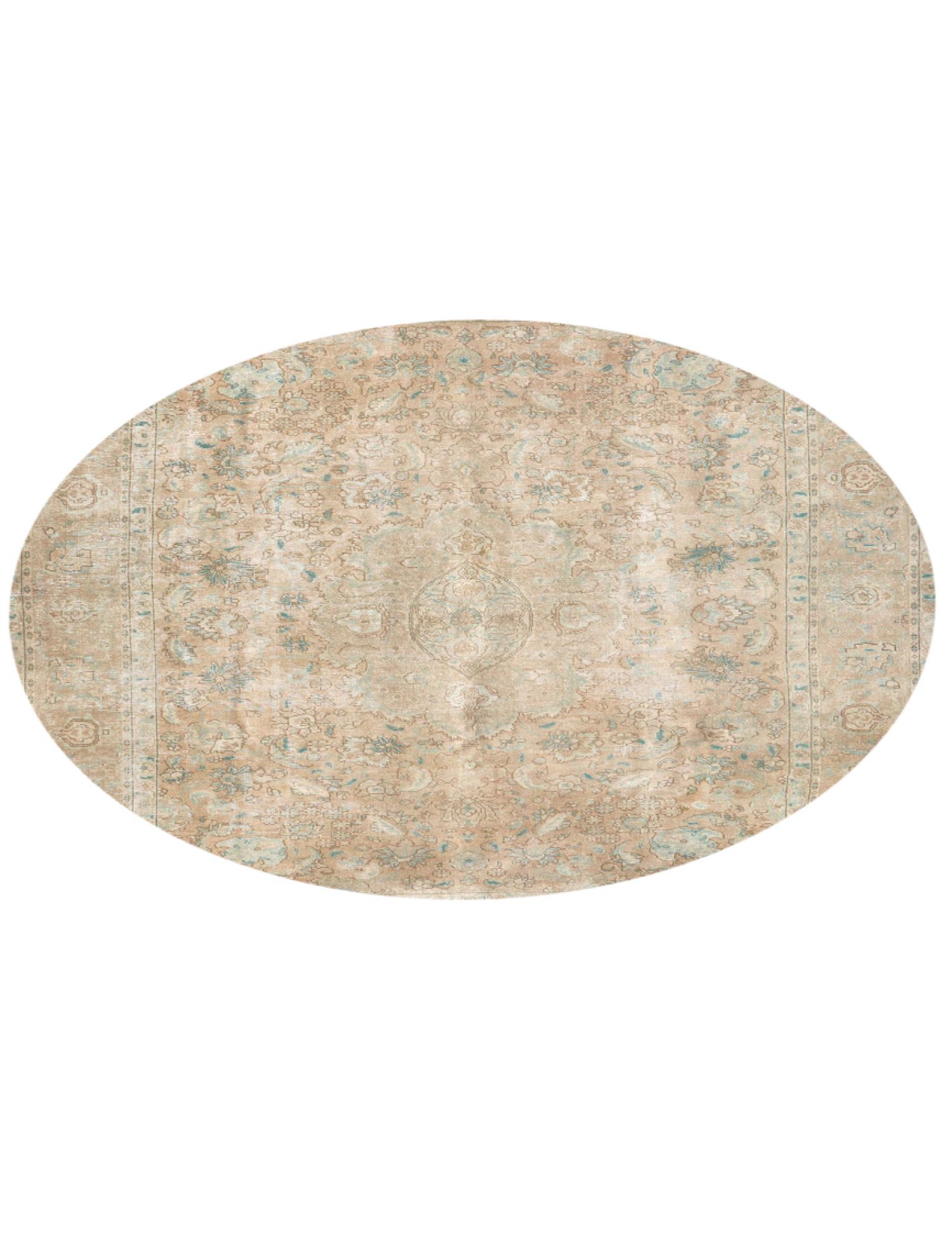 Rund Retro Perserteppich  beige <br/>255 x 255 cm