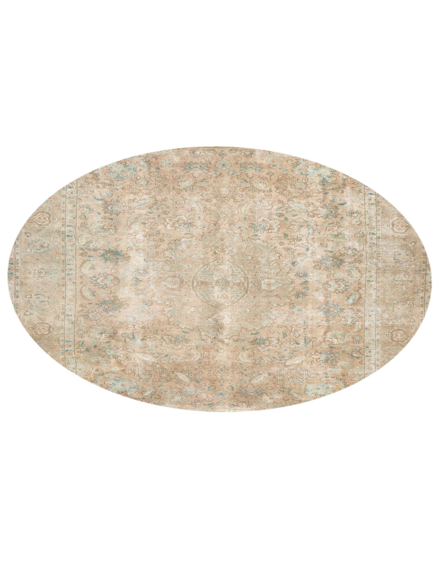 Rund Retro Perserteppich  beige <br/>255 x 255 cm