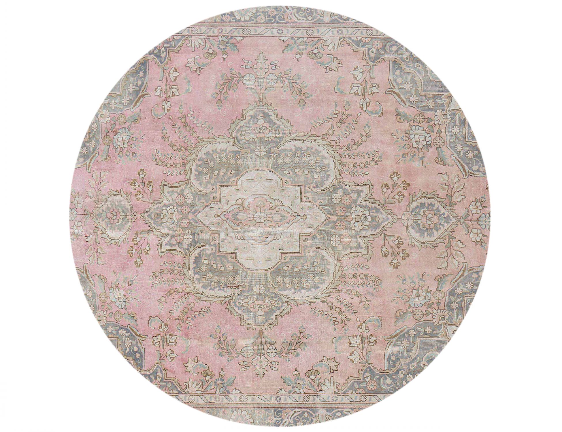 Rund Retro Perserteppich  beige <br/>254 x 254 cm