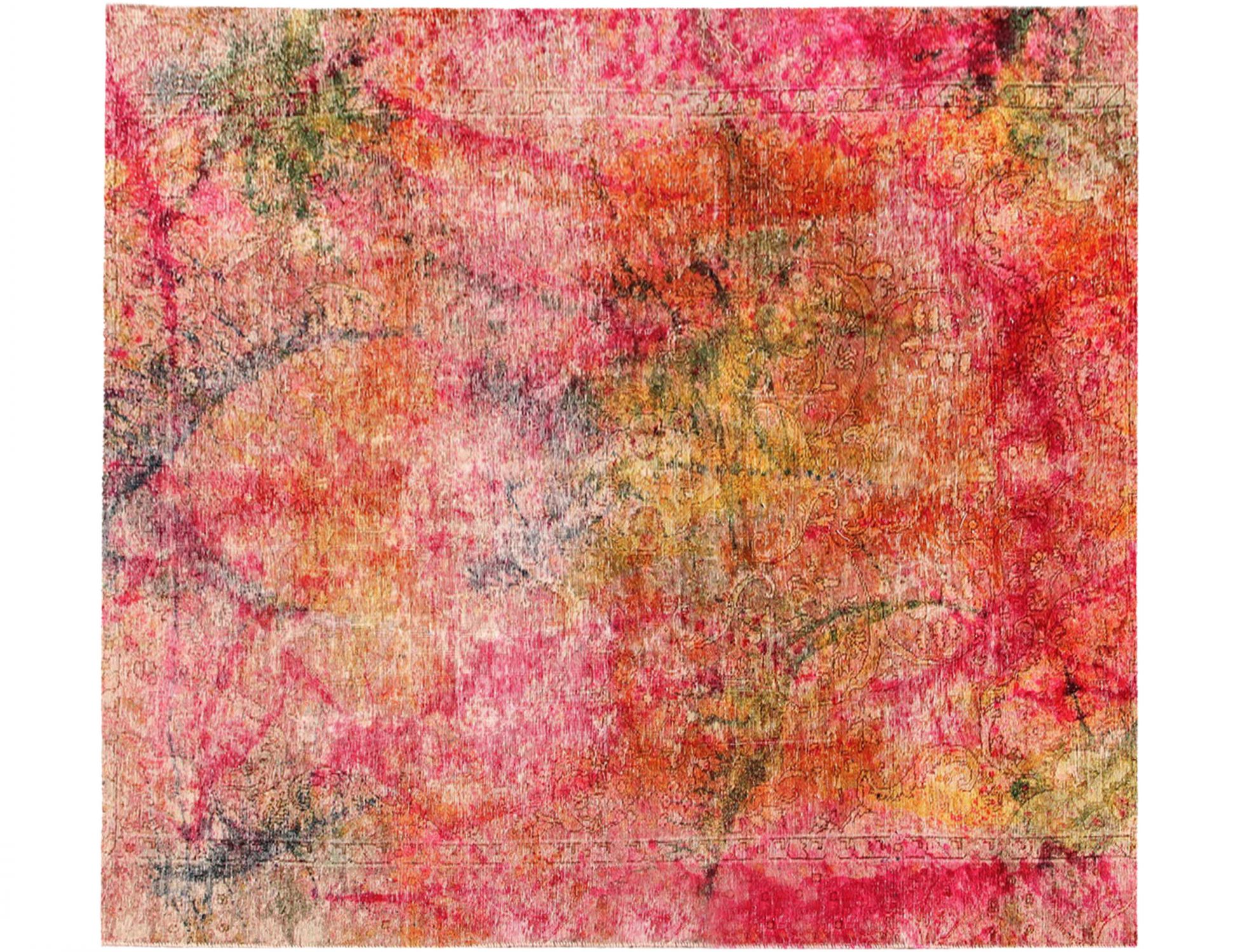 Persischer Vintage Teppich  mehrfarbig <br/>200 x 200 cm