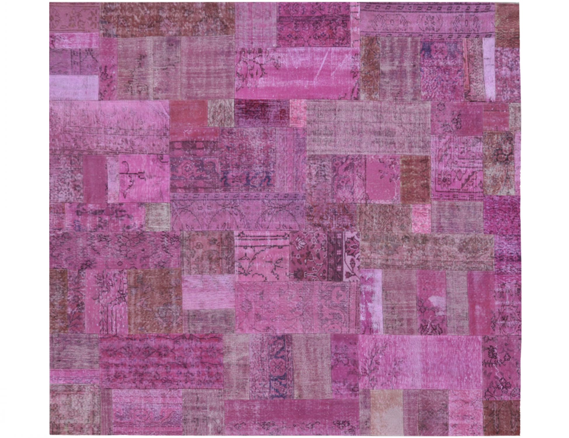 Patchwork Teppich  rosa <br/>255 x 255 cm