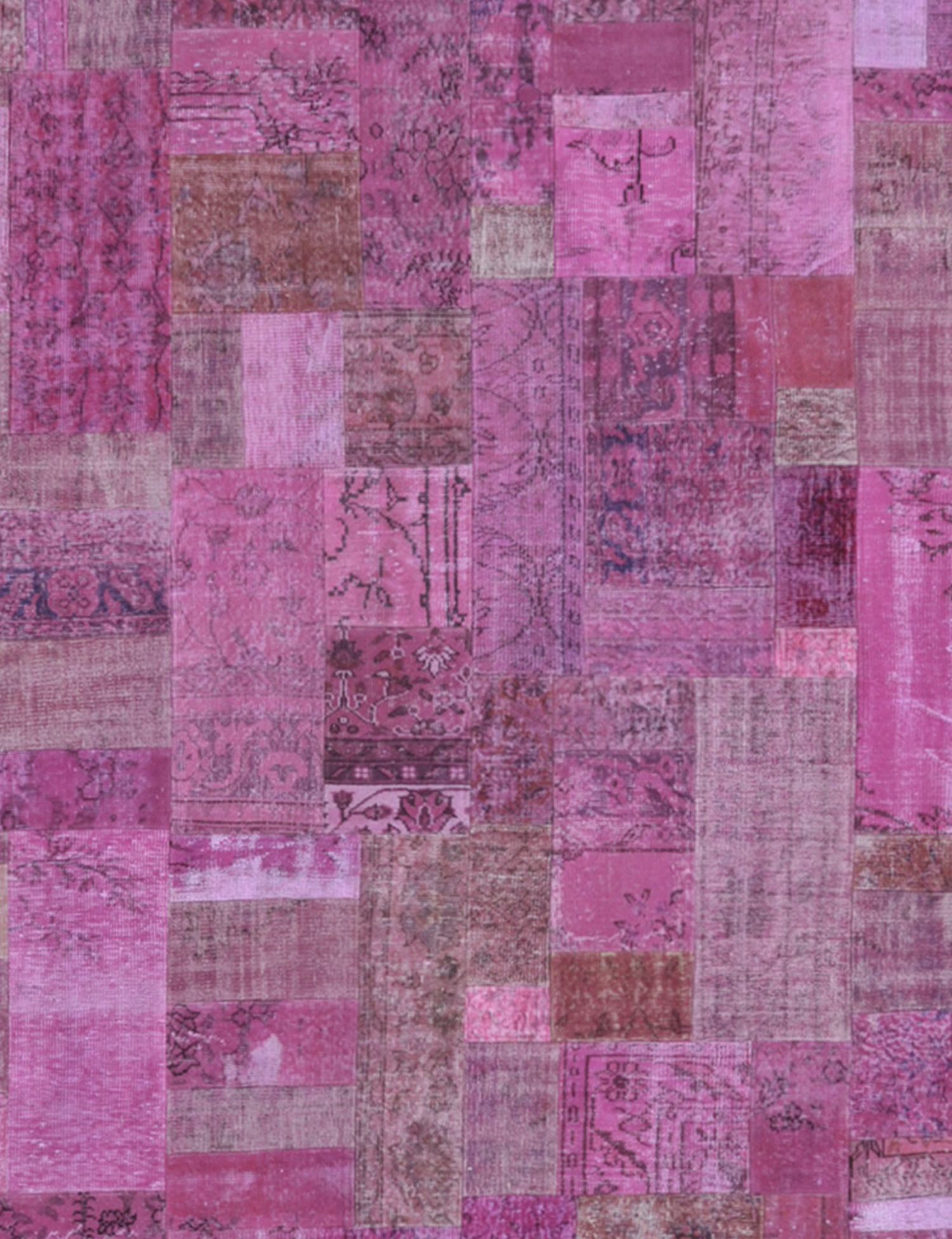 Patchwork Teppich  rosa <br/>255 x 255 cm