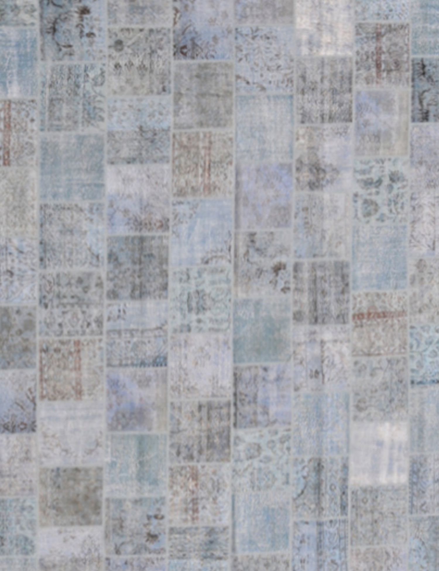 Patchwork Teppich  blau <br/>426 x 426 cm