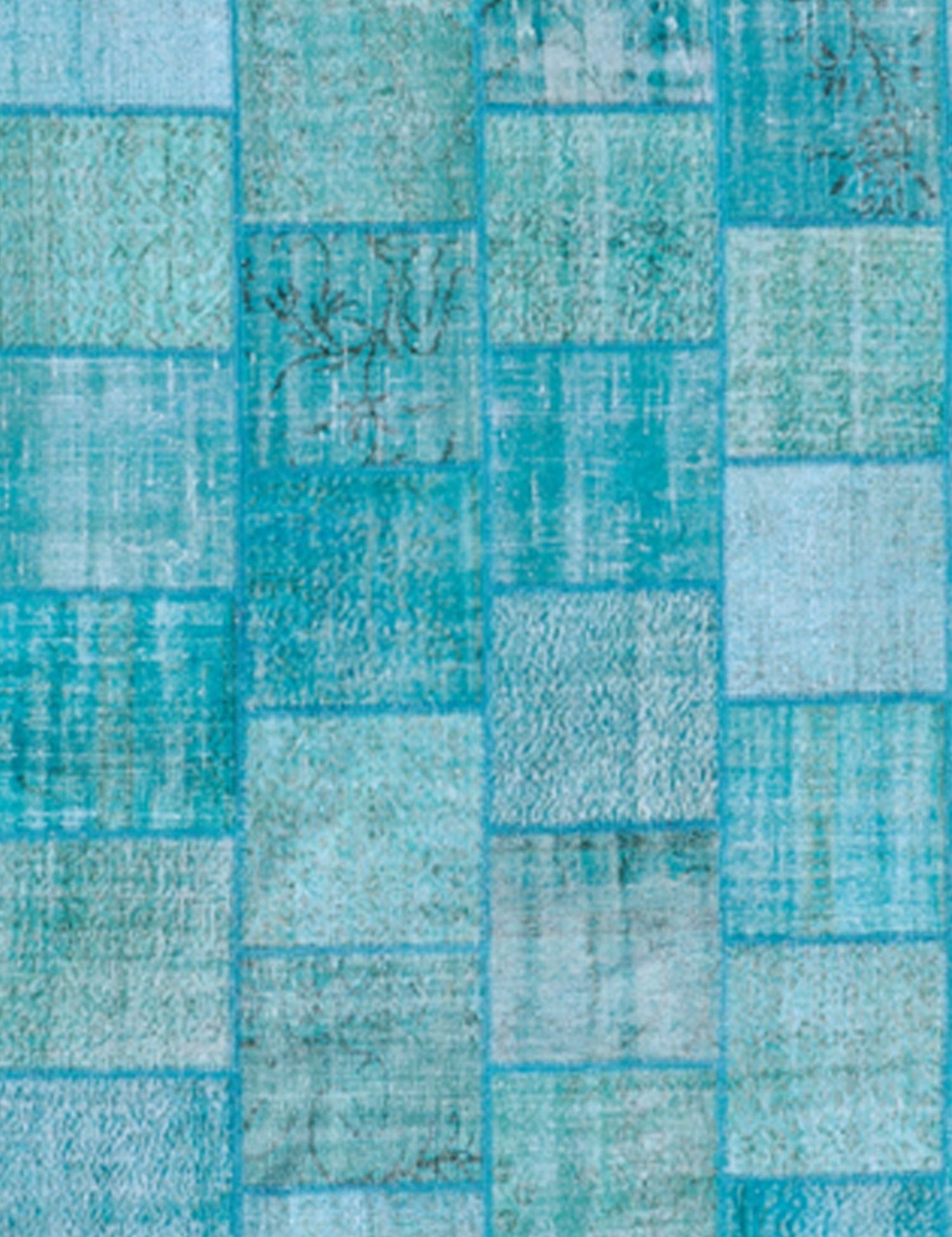 Patchwork Teppich  blau <br/>255 x 255 cm