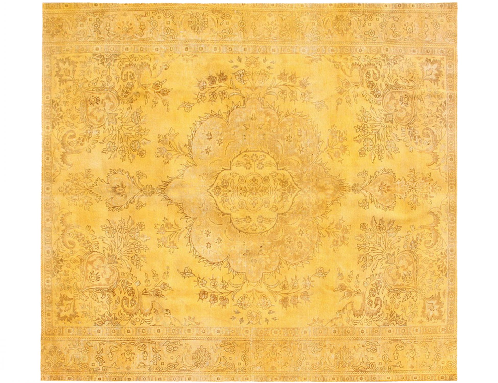 Persisk vintage matta  gul <br/>290 x 290 cm