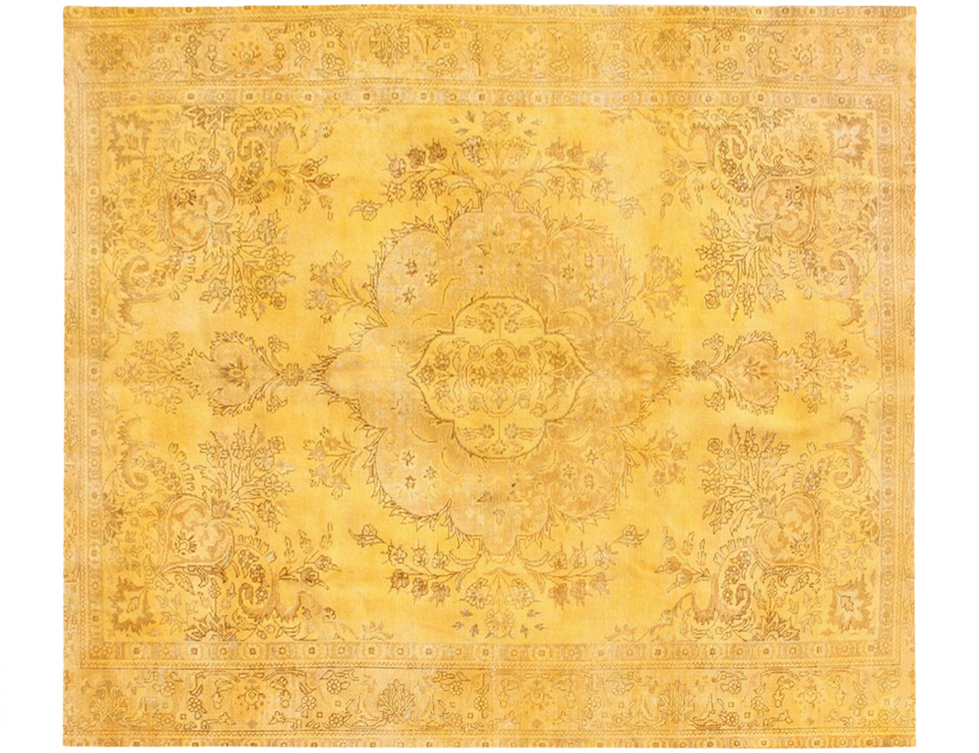 Persischer Vintage Teppich  gelb <br/>340 x 290 cm