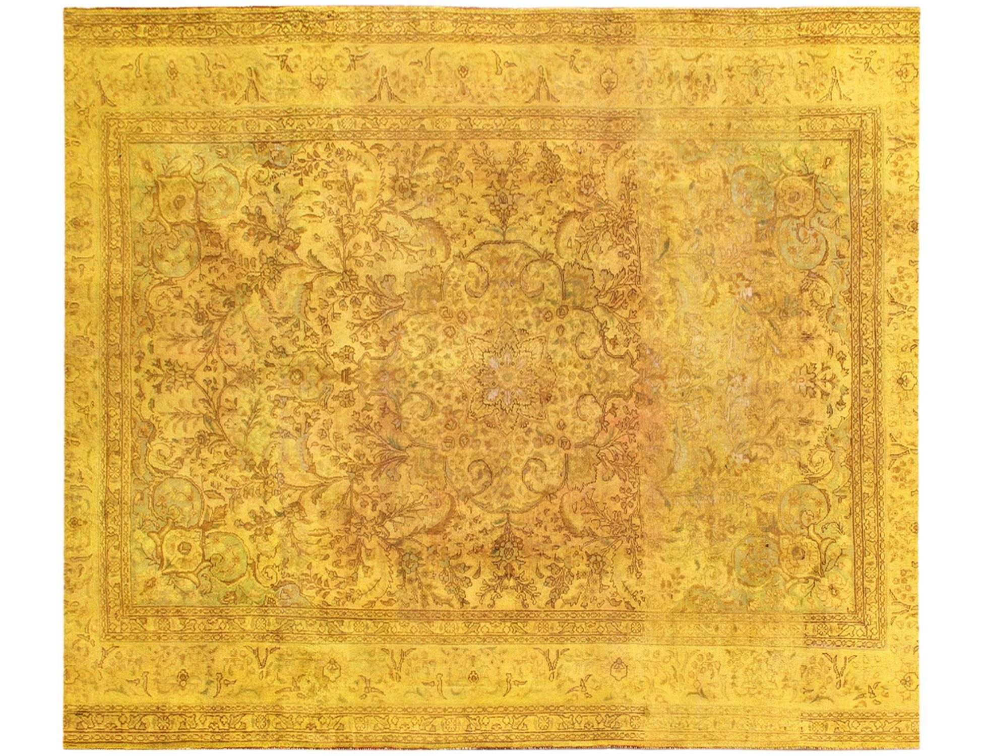 Persischer Vintage Teppich  gelb <br/>300 x 250 cm