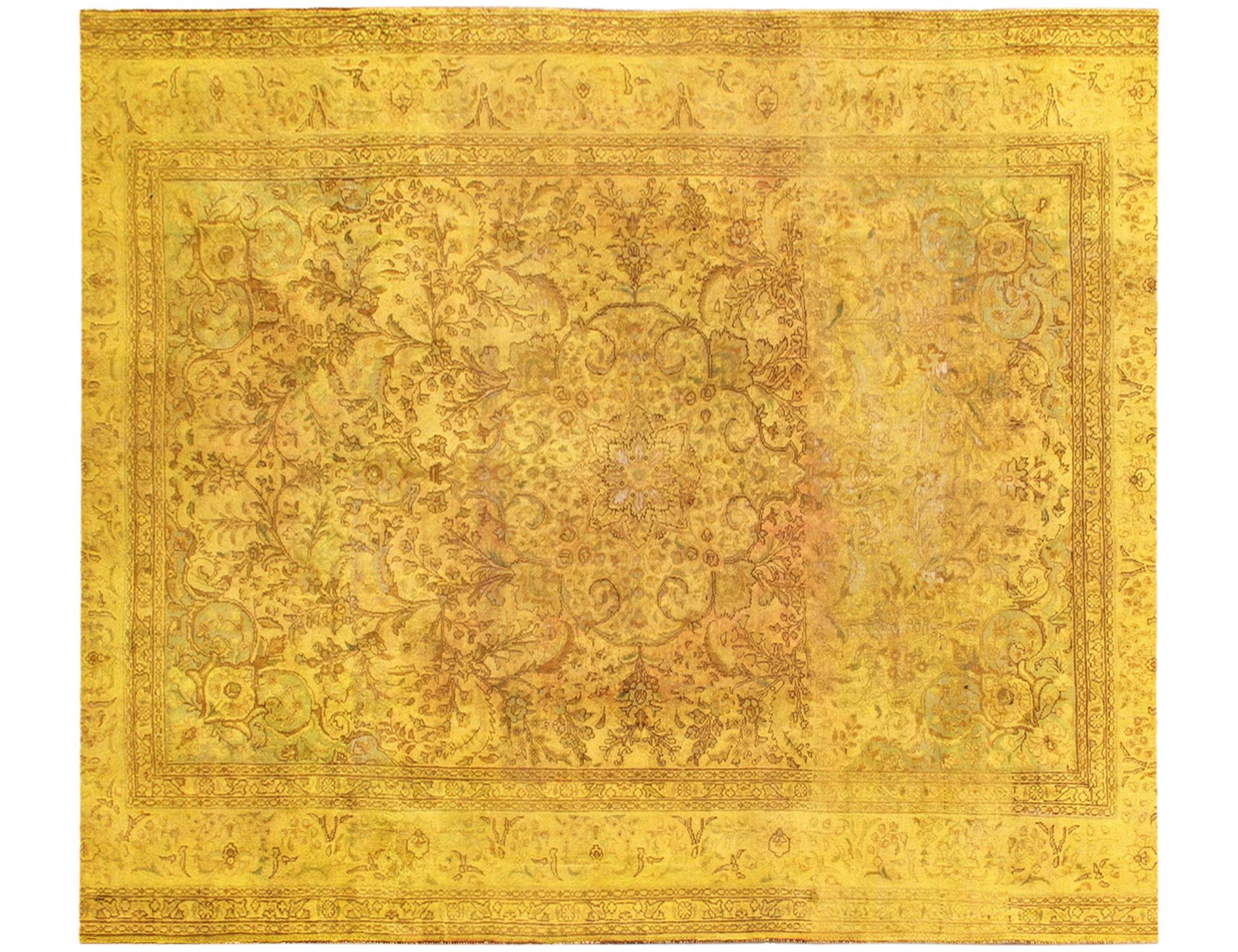 Tappeto vintage persiano  giallo <br/>300 x 250 cm