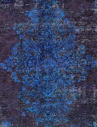 Bleu Persan Tapis Vintage 184 x 184 cm - view 1