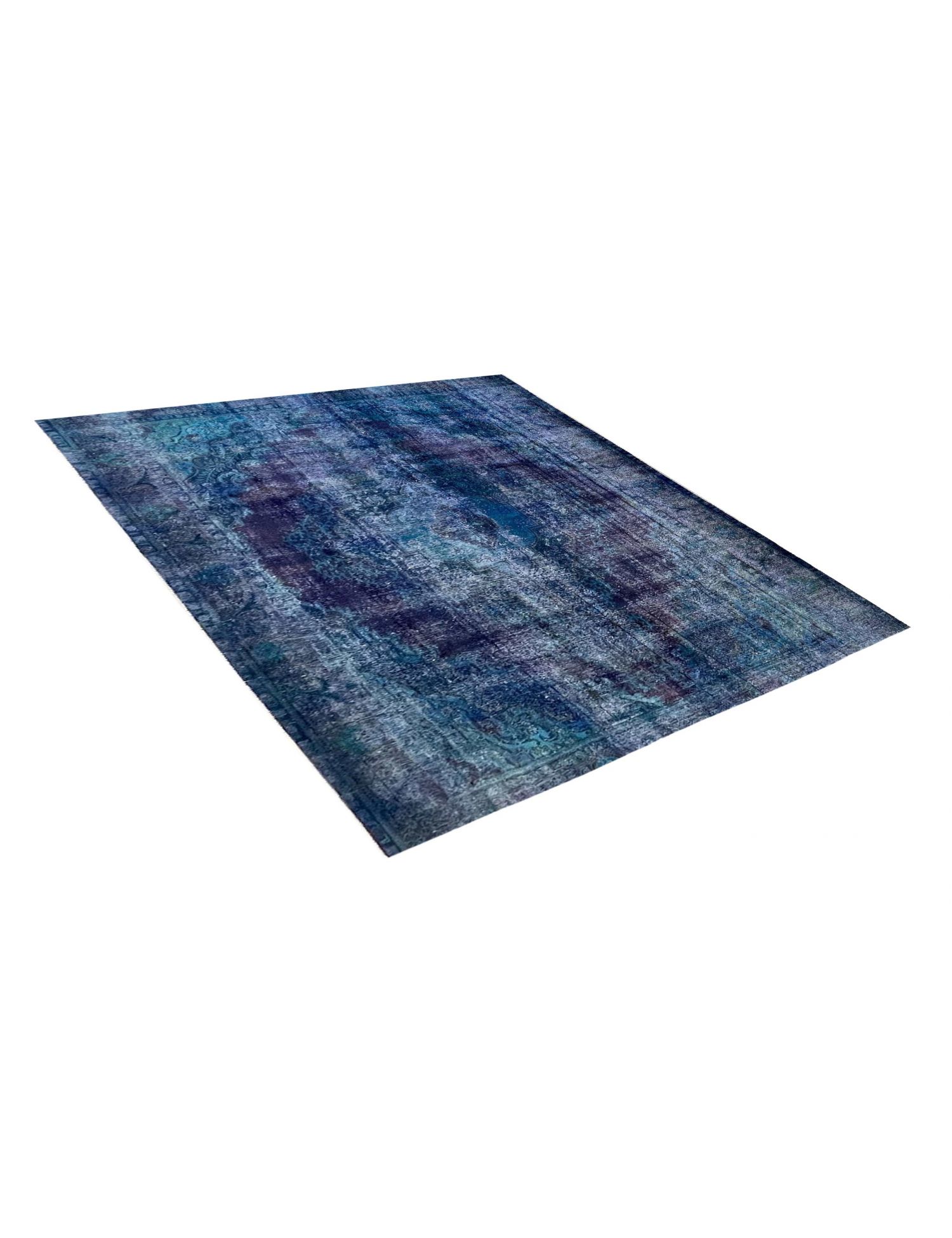 Quadrat Vintage Teppich  blau  280 x 280 cm