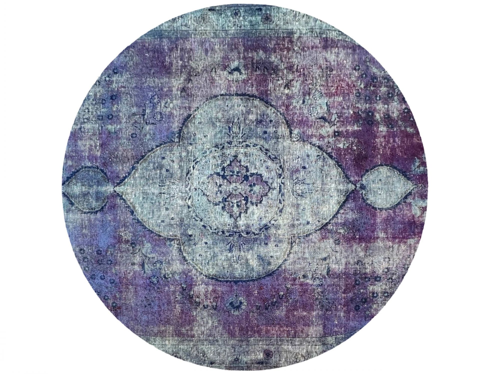 Rund  Vintage Teppich  blau <br/>210 x 210 cm
