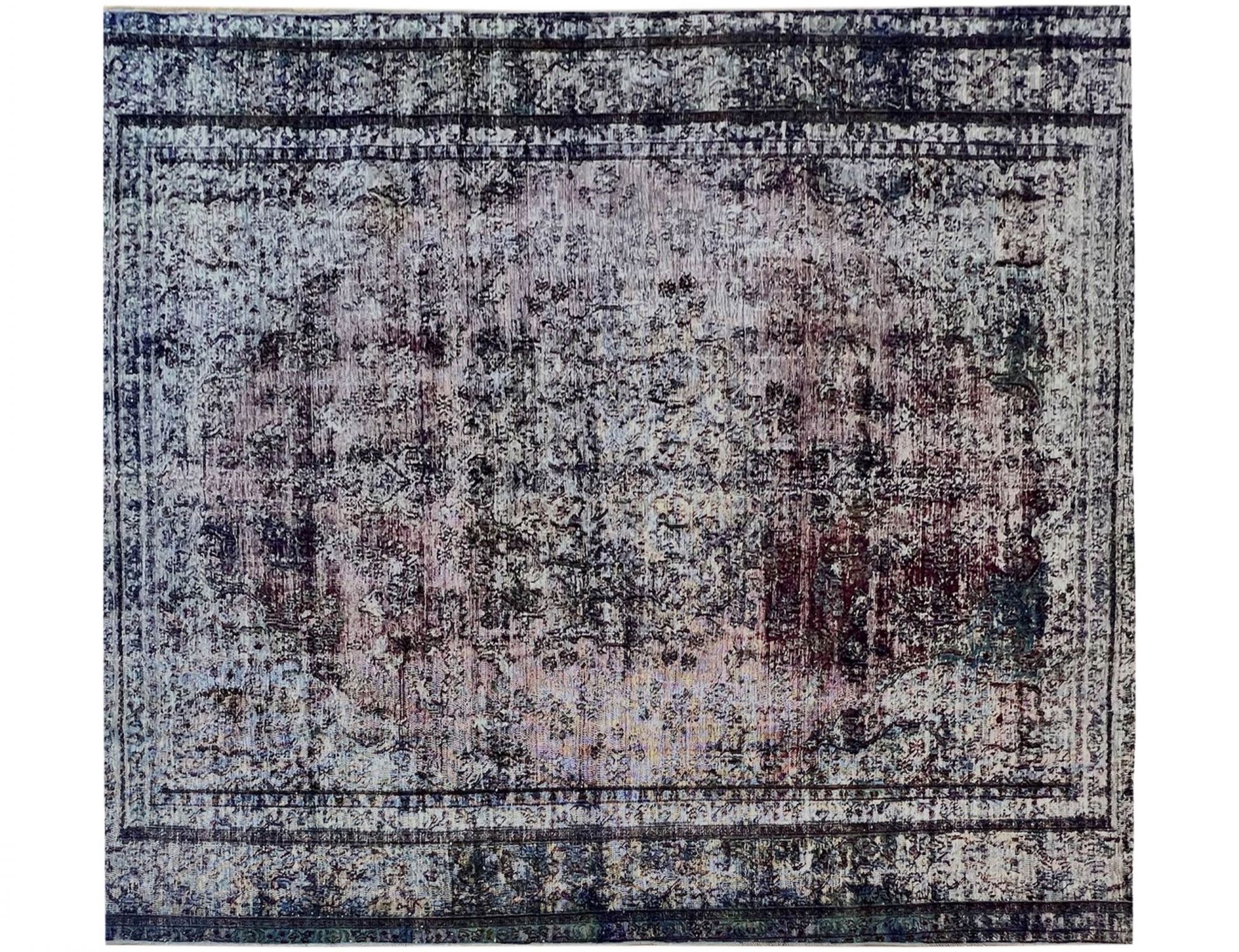 Quadrat Vintage Teppich  blau <br/>281 x 281 cm