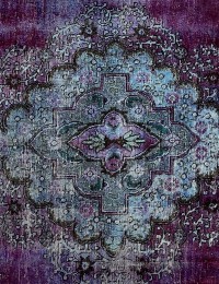 Púrpura Persa Alfombra vintage 167 x 167 cm - view 3