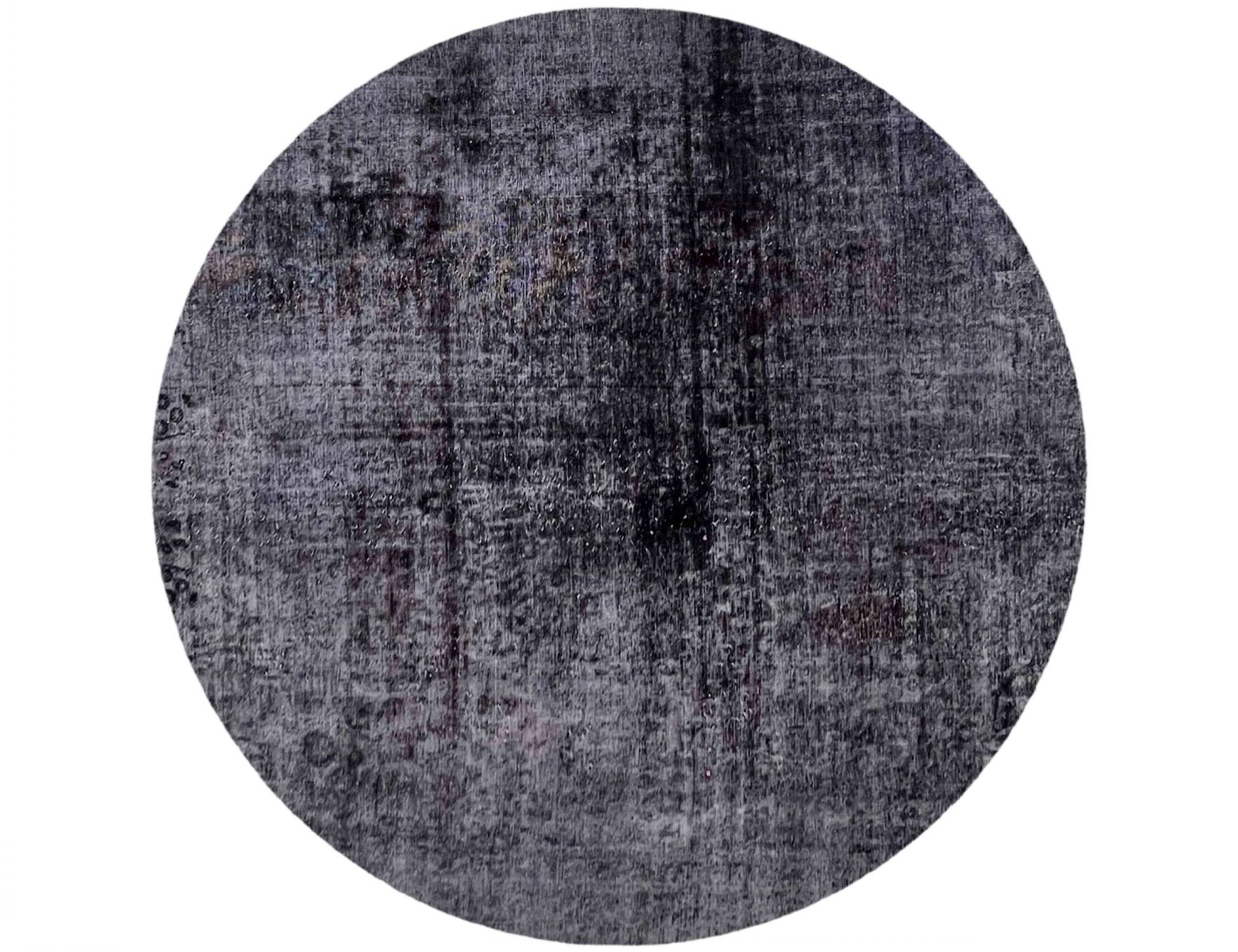 Rund Vintage Teppich  schwarz <br/>241 x 241 cm