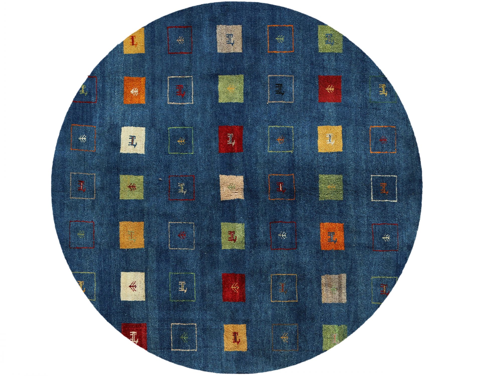 Rund  Gabbeh  blau <br/>195 x 195 cm
