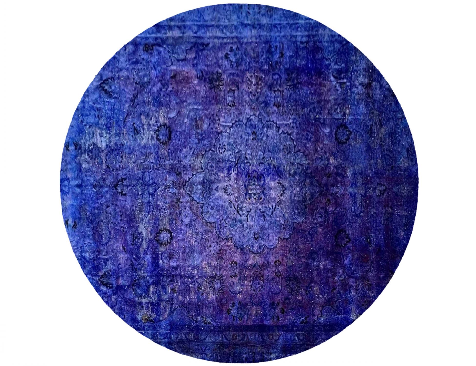 Rund Vintage Teppich  blau <br/>240 x 240 cm