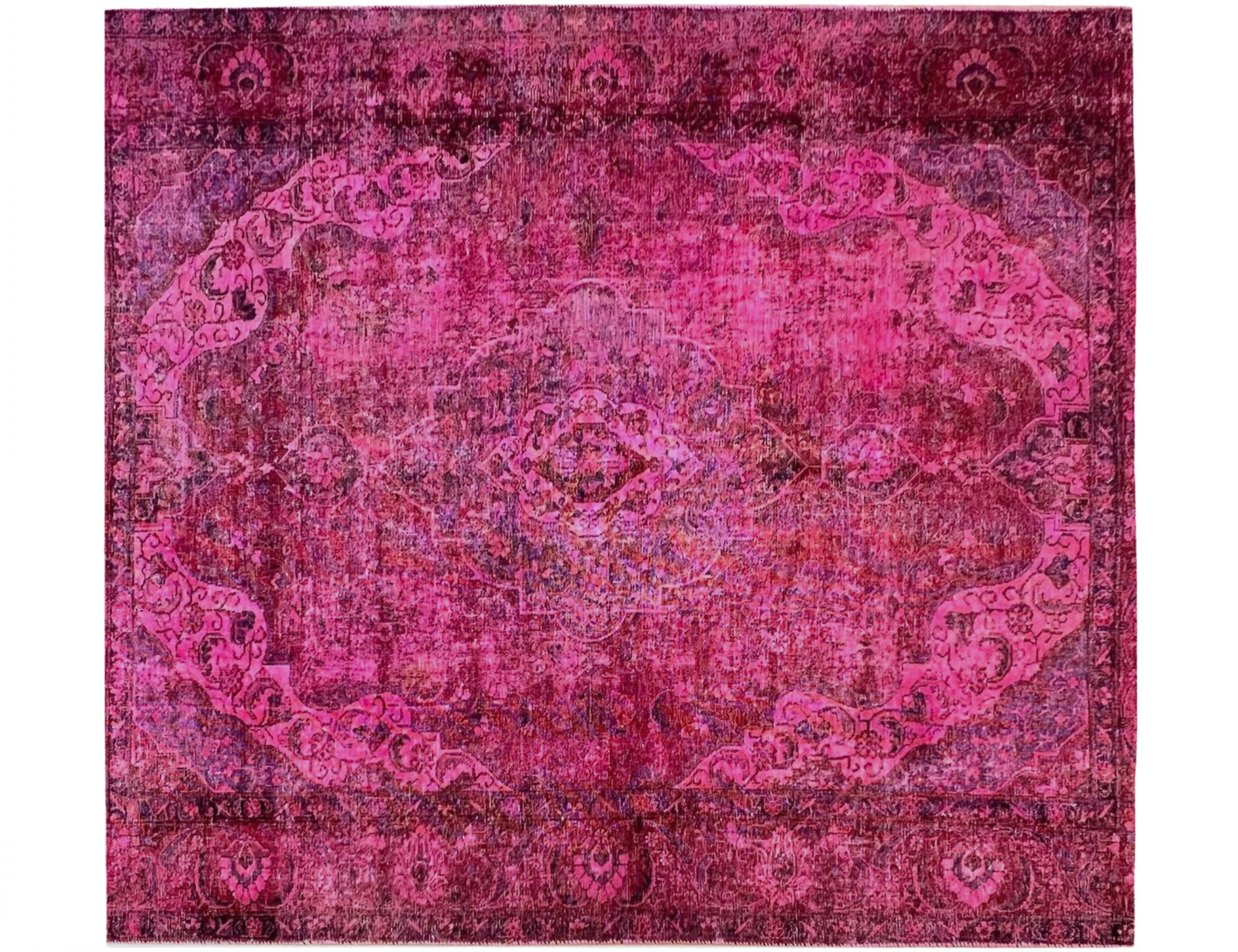 Vintage Teppich  rot <br/>190 x 190 cm