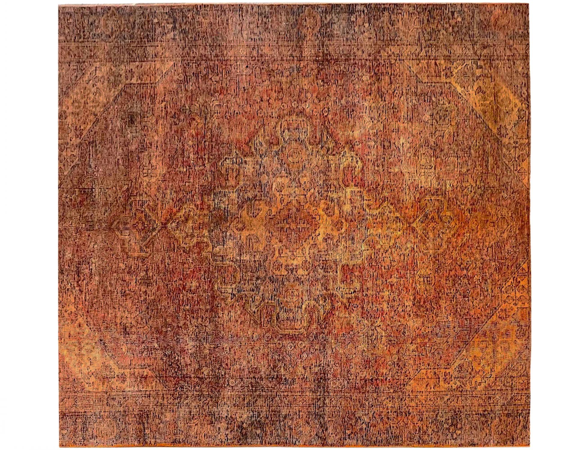 Quadrat  Vintage Teppich  orange <br/>170 x 170 cm