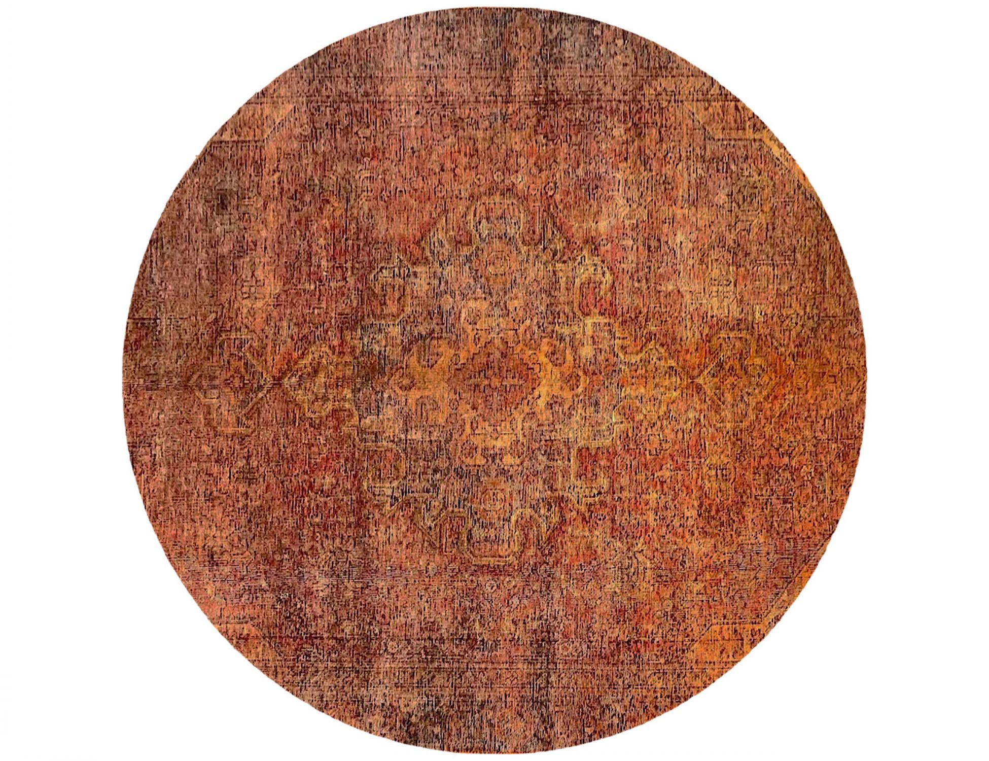 Rund  Vintage Teppich  orange <br/>170 x 170 cm