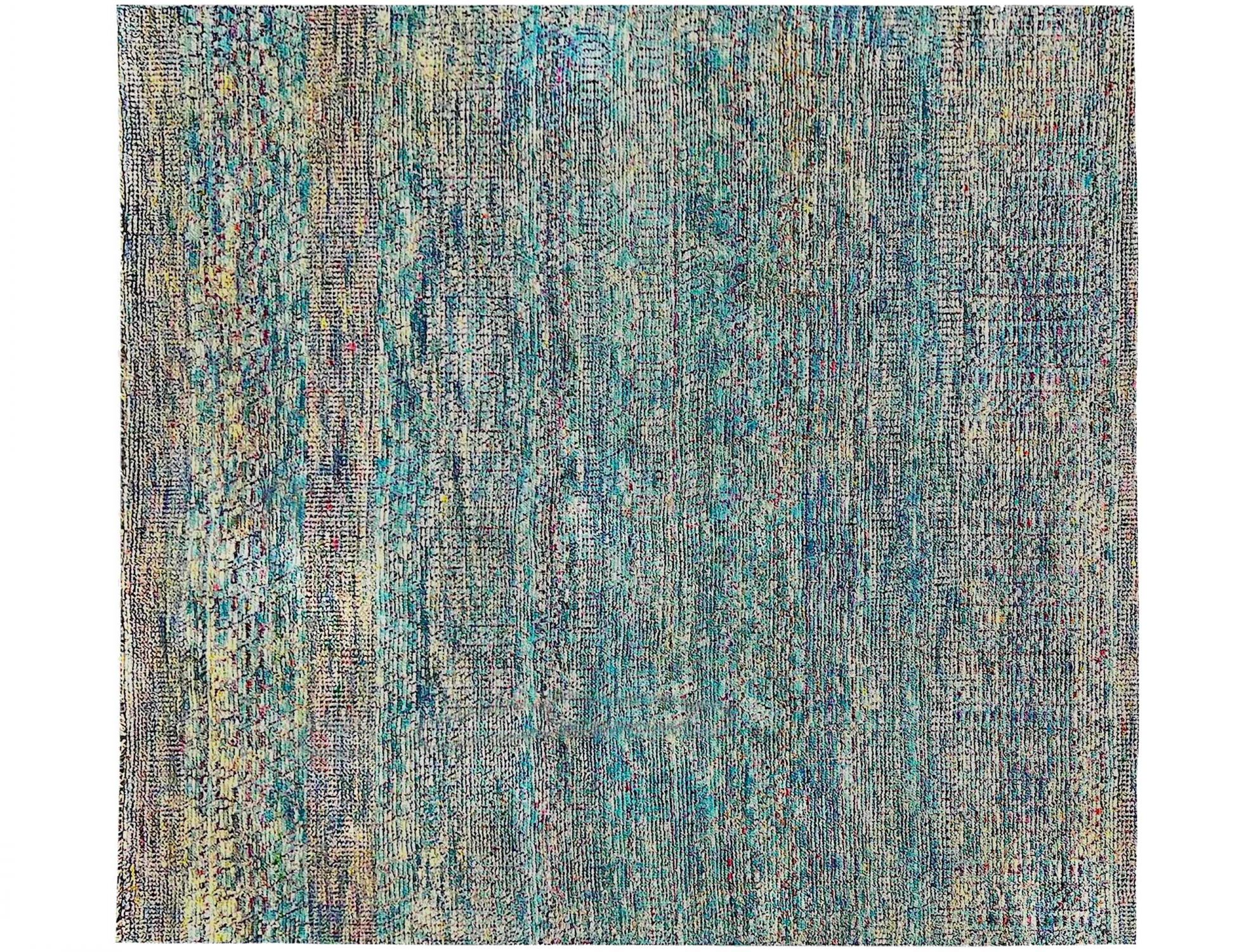 Quadrat Taj Wolle & Seide  blau <br/>241 x 241 cm