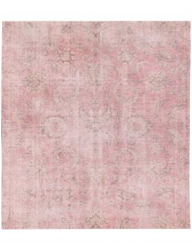 Alfombra persa vintage 196 x 196 rosa