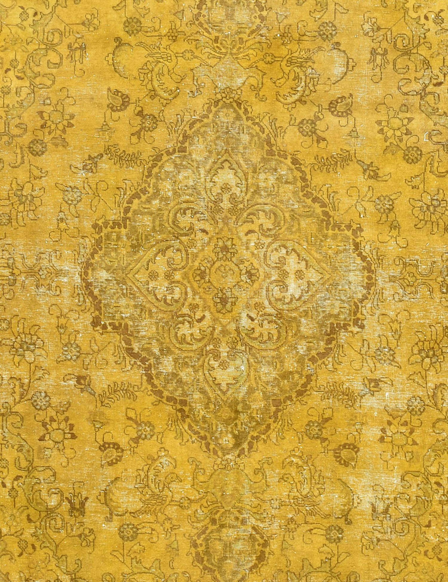 Quadrat  Vintage Teppich  gelb <br/>295 x 295 cm