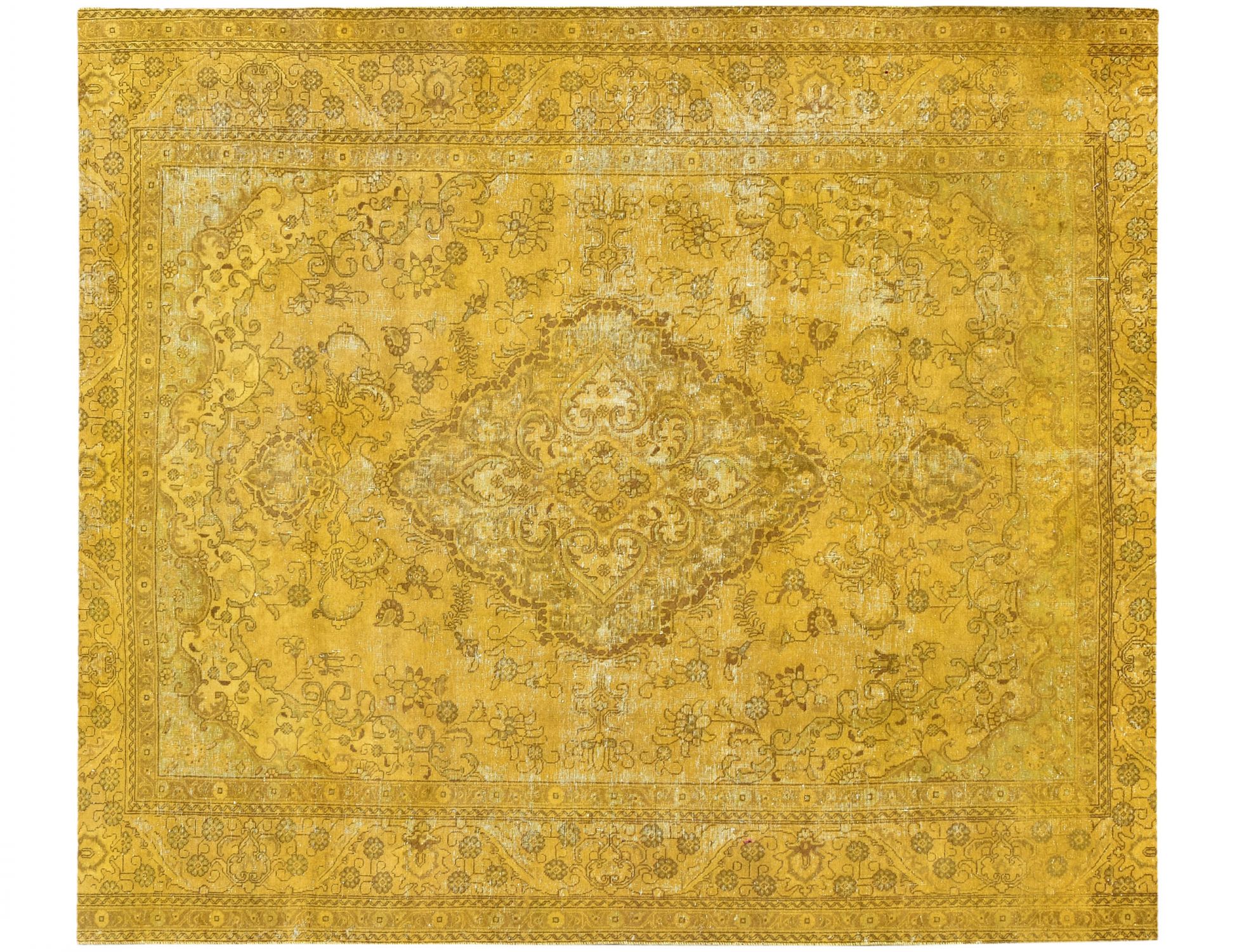 Tapis Persan vintage  jaune <br/>350 x 295 cm